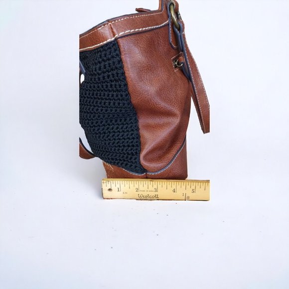 B.O.C Born Concept Faux Leather Woven Knit Shoulder Bag - Picture 12 of 13